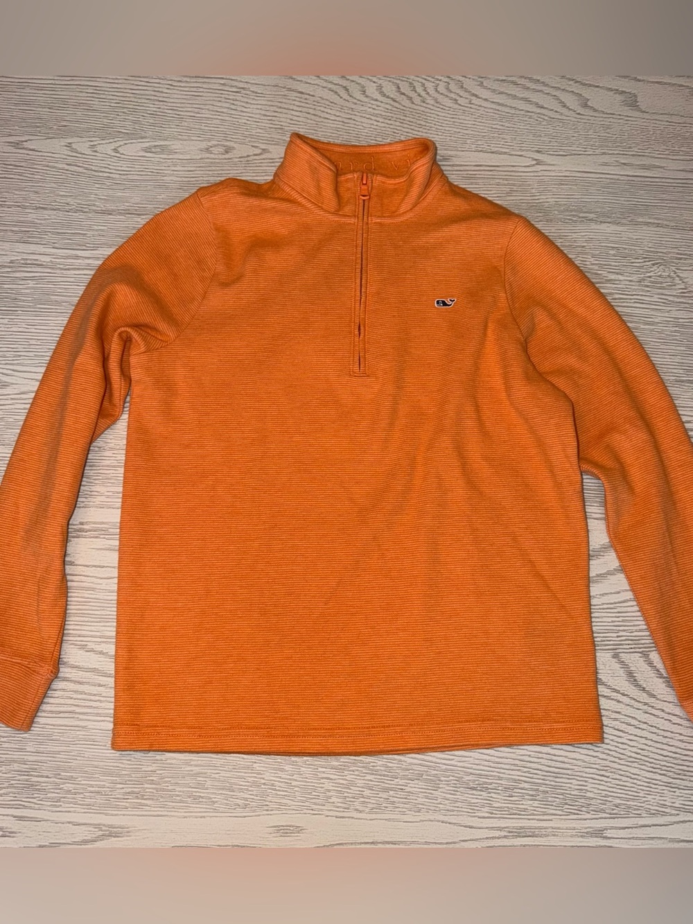 Youth M Vineyard Vines Orange Quarter-Zip Sweater